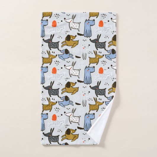 Motif chien mignon Doodle (Serviette à main)
