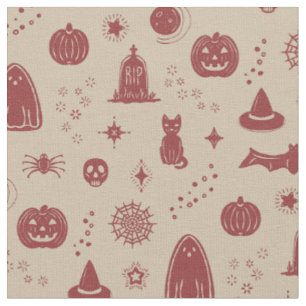 Motif Choses Effrayantes - Tissu Dove + Ruby