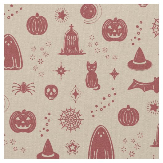 Motif Choses Effrayantes - Tissu Dove + Ruby (Fermer)