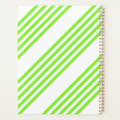 Motif cinq rayures vert citron et blanc (Dos)