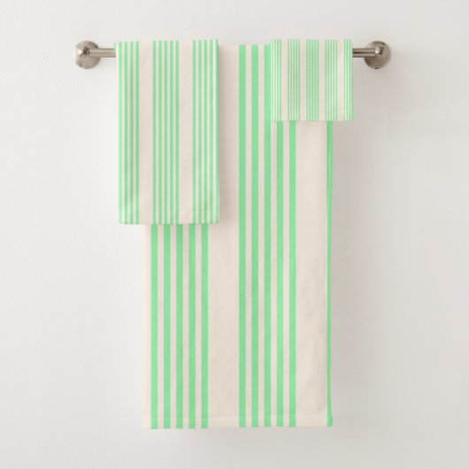 Motif cinq rayures vert et beige (En situation)