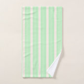 Motif cinq rayures vert et beige (Serviette à main)