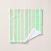 Motif cinq rayures vert et beige (Gant de toilette)
