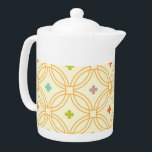 Motif circulaire à verrouillage géométrique rétro<br><div class="desc">Delicate et féminine sont les mots qui viennent à l'esprit quand vous regardez ce classique rétro abstrait géométrique interversible cercle motif en orange avec arrière - plan beige et il est coloré de minuscules fleurs toniques bijoux qui est oh si moderne du milieu du siècle et super mignon aussi. Ce...</div>
