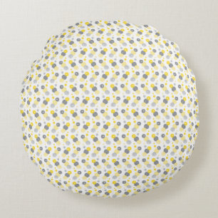 Motif circulaire Coussin rond jaune et gris