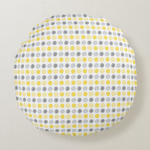 Motif circulaire Coussin rond jaune et gris
