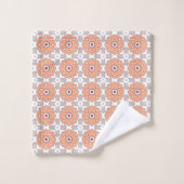 Motif circulaire géométrique orange et gris (Gant de toilette)