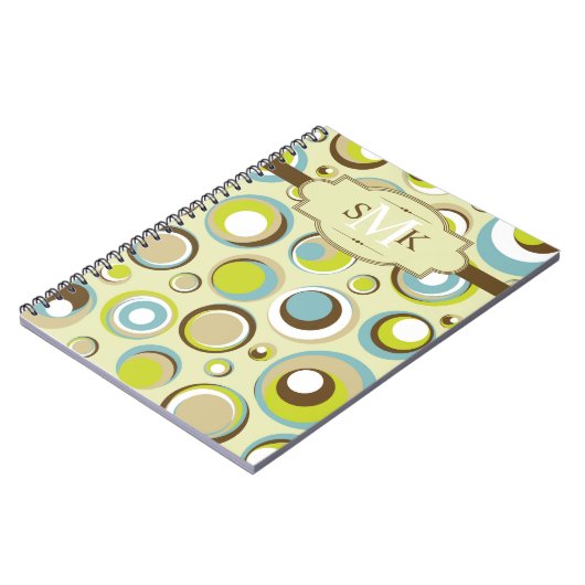 motif circulaire rétro des années 1970 Carnet spir (Côté gauche)