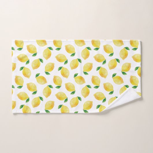 Motif citron aquarelle (Serviette à main)