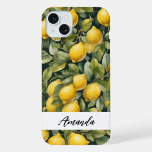Motif Citron Aquarelle Citrus