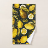 Motif citron et feuille V (Serviette à main)
