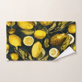 Motif citron et feuille V (Serviette à main)