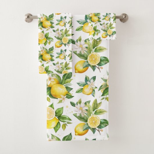 Motif citron, Fleurs de citron, Feuilles, Citrus (En situation)