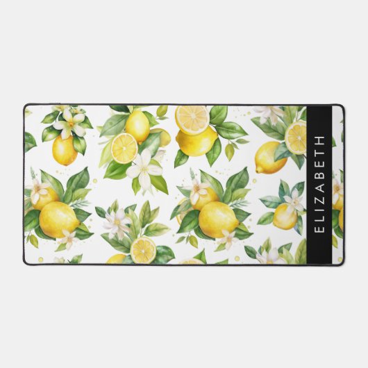 Motif citron, Fleurs de citron, Feuilles, Votre No (Recto)