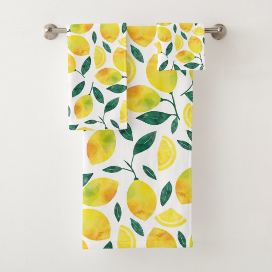 Motif citron jaune aquarelle (En situation)