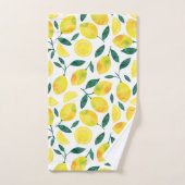 Motif citron jaune aquarelle (Serviette à main)