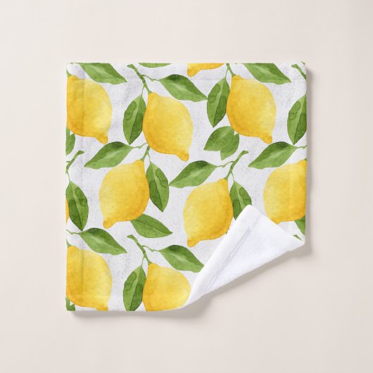 Motif citrons aquarelle (Gant de toilette)