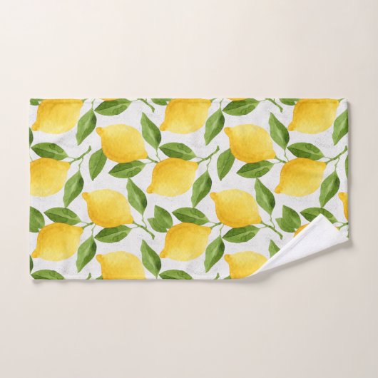 Motif citrons aquarelle (Serviette à main)