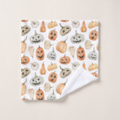 Motif Citrouille d'aquarelle amusant (Gant de toilette)