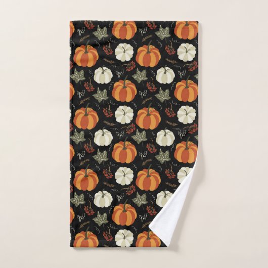 Motif Citrouille d'automne (Serviette à main)