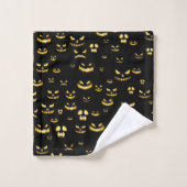 Motif Citrouille d'Halloween effrayant (Gant de toilette)