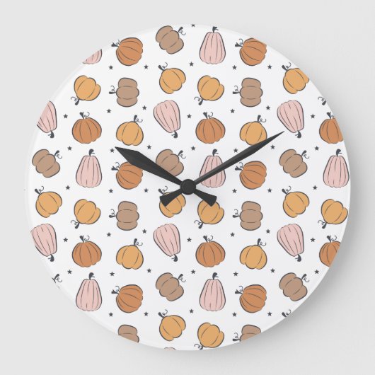 Motif Citrouille moderne - Horloge (Recto)