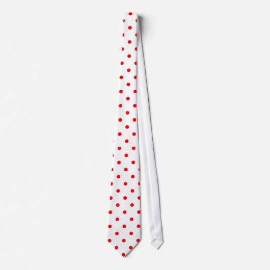 Motif classique à points Polka rouges sur Cravate  (Devant)