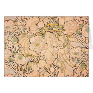 Motif classique Art nouveau de jardin de pivoines