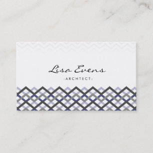 Motif classique Chevron Carte de visite bleu gris