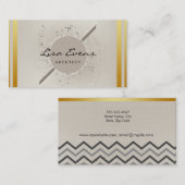 Motif classique Chevron Carte de visite subtil (Devant / Derrière)