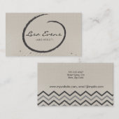 Motif classique Chevron Carte de visite subtil (Devant / Derrière)