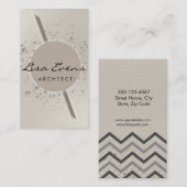 Motif classique Chevron Carte de visite subtil (Devant / Derrière)