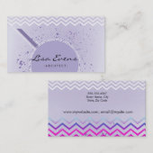 Motif classique Chevron violet Carte de visite (Devant / Derrière)