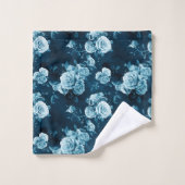 Motif classique de rose de bleu (Gant de toilette)