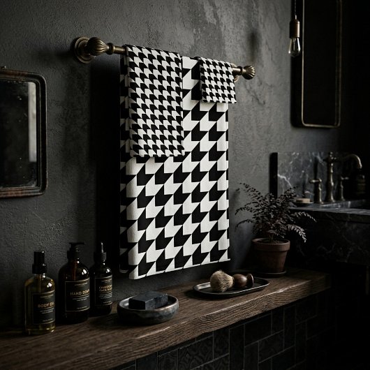 Motif classique noir en houndstooth