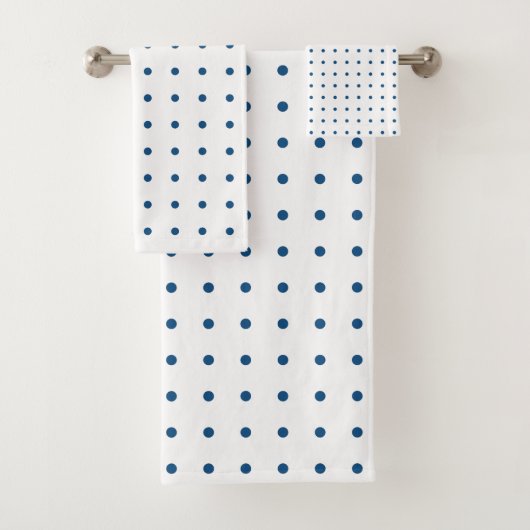Motif classique Polka bleu sur blanc (En situation)