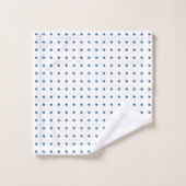 Motif classique Polka bleu sur blanc (Gant de toilette)