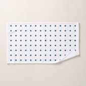 Motif classique Polka bleu sur blanc (Serviette à main)