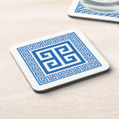 Motif Clé Grec Bleu Et Blanc Dessous de verre Desi (Côté gauche)