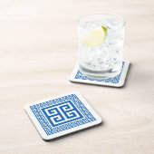 Motif Clé Grec Bleu Et Blanc Dessous de verre Desi (Côté Droit)
