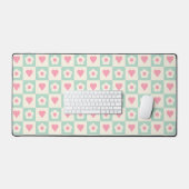 Motif cœur pastel et fleurs (Clavier et souris)