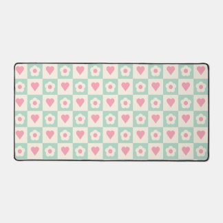 Motif cœur pastel et fleurs