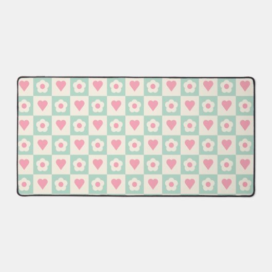 Motif cœur pastel et fleurs (Recto)