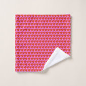 Motif Cœur Rétro Moderne Rose Rouge Saint-Valentin (Gant de toilette)