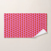 Motif Cœur Rétro Moderne Rose Rouge Saint-Valentin (Serviette à main)