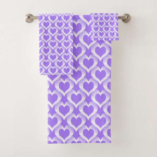 Motif Cœurs Blancs Violets (En situation)