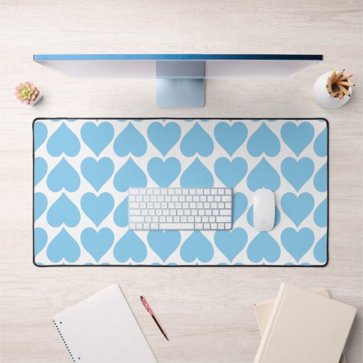 Motif Cœurs Bleus, Romantique, Amour (Bureau 1)