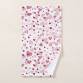 Motif Cœurs Mignons Rose (Serviette à main)