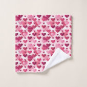 Motif Coeurs roses (Gant de toilette)