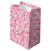 Motif Coeurs roses - Sac cadeau (Dos Angle)